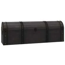 vidaXL Coffre de rangement Bois estilo vintage 120x30x40 cm - Preto - Ver 2