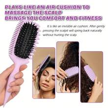 1pc Candy Brush Curling Brush, Bristle Brush, ABS Plastic Handle, Unisex Hair Styling Comb, Detangling Comb, Reduces Frizz In Curls, Suitable For Wet Hair, Dry Hair, Curly Hair, Thick Hair, Straight Hair - Multicolor - View 6