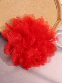 Ghim cài áo hình hoa lớn, thanh lịch, kiểu dáng retro, màu trơn, làm từ vải chiffon, kích thước 23cm, thích hợp để trang trí váy dạ hội, vest, váy cưới hoặc bikini. - Nhiều màu - Xem 15