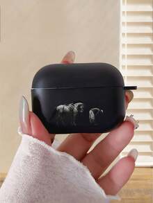 新年礼物 - 黑色哑光创意骏马骑士图案印花耳机保护套，防摔，简约时尚，适用于 Pro3/Pro2/Pro4/3/2/1