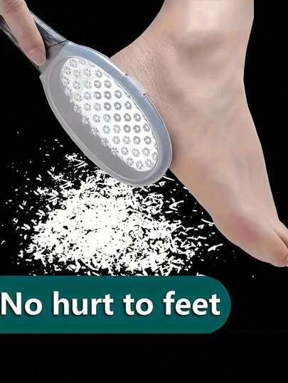 1pc Professional Stainless Steel Foot File, Pedicure Tool With Splash Guard Design, Ergonomic Handle And Coarse Sanding Surface, Durable Callus Remover For Home Spa Foot And Hand Care - Perfect Gift For Winter Care, Thanksgiving, Christmas, Halloween, Essential For Healthy Home, Unisex