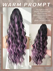 Claw Shaped Ponytail Extension Hair Accessory With Multiple Colors, 24 Inch Water Ripple Heat-Resistant Fiber Synthetic Ponytail Wig Suitable For Women's Christmas, Halloween Parties And Daily Use - Multicolor - View 7