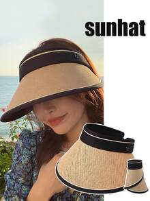 1顶女士可折叠宽檐遮阳帽，适合夏季户外、海滩、海边穿着 - 遮陽帽 - 查看 2