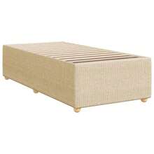 vidaXL Bettgestell ohne Matratze, cremefarben, 100 x 200 cm, Stoff - Beige - Übersicht 3