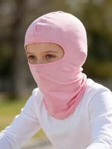 1pc Children's Solid Color Balaclava - Sun Protection Breathable Full Face Mask, Suitable For Cycling And Outdoor Sports - 1PC - View 4