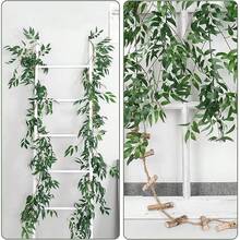 1/3PCS Artificial Willow Vine, Simulated Vine Green Leaf Wreath Decoration, Fake Plant Green Plant, Suitable For Table Decoration, Home Room Wall Decoration, Wedding Arch Decoration, Home, Outdoor Garden Decoration, Restaurant, Bedroom, Window Sill Decoration, Wedding Decoration, Birthday Party, On-Site Decoration, Valentine's Day Gifts, New Year Decoration, Shooting Props