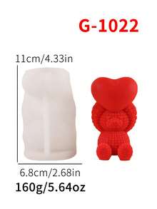 1 khuôn silicon hình gấu trái tim cho ngày Valentine - A-trắng - Xem 7
