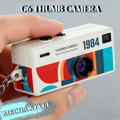 G6 Ultra-Portable HD Mini Digital Camera With Interchangeable Lens And Manual Mode - Effortless Mobile Upload For Vlogging, Travel, Parties, And Student Life (MECHA STYLE WHITE) - Mini Keychain Camera, Thumb Camera, 1080P FHD Retro Digital Camera, Compact Vintage Micro Cameras - Perfect Birthday Gifts