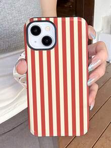 1 Piece Of Simple Artistic Style Colorful Striped Pattern Glossy Two-In-One Hard Phone Case, Compatible With Samsung/11/12/IPhone13/14/15/IPhone16/IPhone17 Pro Max - 白色12 - 查看 2