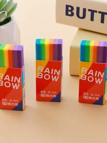 渐变彩虹橡皮擦，学生专用橡皮擦，擦拭效果极佳，有多种尺寸可供选择，是幼儿园/学校的完美奖励礼物。