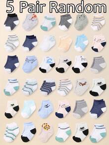 24/12/5 双装男婴休闲弹力中筒袜，适合 0-3 岁婴幼儿。袜子采用恐龙和条纹图案，舒适透气，吸湿排汗，百搭各种服饰，可作为礼物或日常穿着。婴儿袜、新生儿袜、幼儿袜 - 彩色 - 查看 7