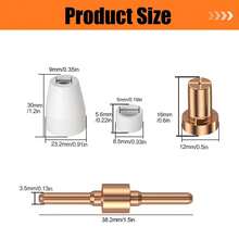110件PT31等离子切割枪配件。精密切割。专用切割机车间作业。切割枪配件工厂的金属加工场景。