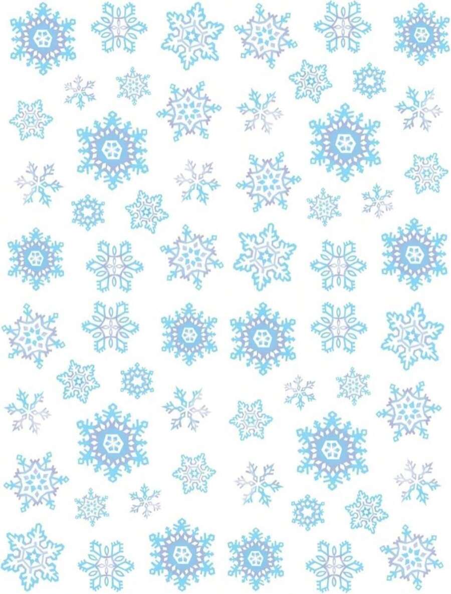 Beistle Snowflake Stickers U2013 60 Pack, Winter Snow Craft Stickers With Blue &Amp; White Designs, Holiday Scrapbook Seals For Christmas Cards, Gift Bags, Envelopes &Amp; Crafts, 4 Sheets With 15 Per Sheet - 白色 - 查看 1
