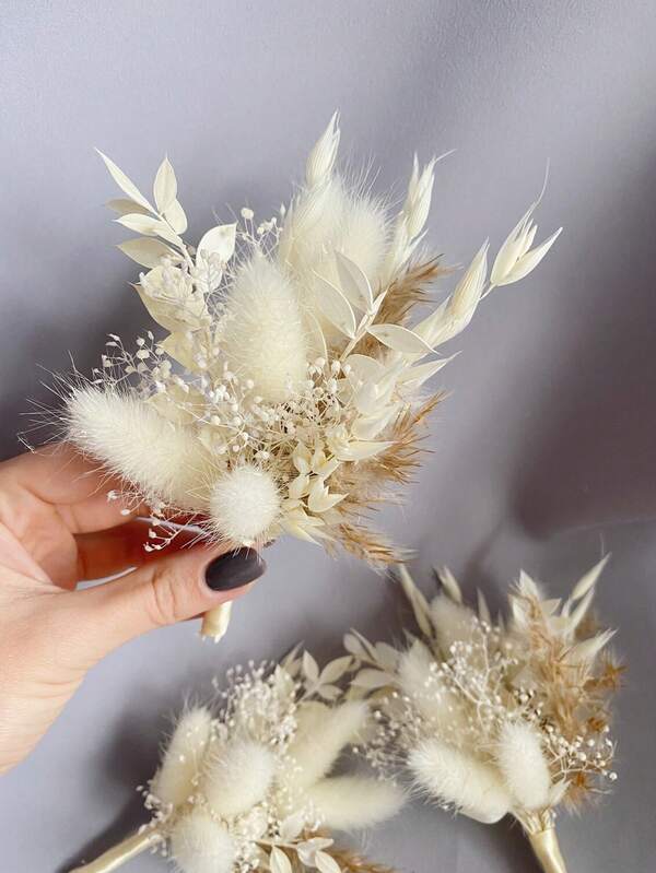 1/2/6/12pcs Bohemian Style Mini Dried Flower Bouquet | Small Vase Floral Arrangement | Desktop Decor | Mailbox Gift