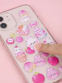 POKOJA LAND 1pc 3D Cute Animal Sticker, Cartoon Decorative Sticker, Made Of Sponge And PVC Material, 2 Styles Available, Suitable For Sticker Books, Laptops, Refrigerators, And As Decoration For Cartoon DIY Phone Cases. This Sticker Is Suitable For Home Decor, As Well As Birthdays, Parties, Valentine's Day And Other Occasions. It Also Makes A Great Gift For Friends Or Children. - 3D Embossed Stickers - View 3