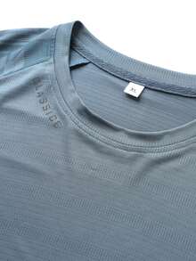 Camiseta de verano para hombre nueva para exteriores: ligera, transpirable, de moda - Neblina azul - Ver 5