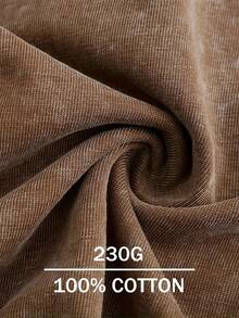 Summer Tops2026Women's Retro Washed Cotton T-Shirt - 230g Thick Cotton Loose Fit Crew Neck Short Sleeve, Vintage Street Style With Floral Butterfly & Inspirational Letter Print, Machine Washable Spring/Summer Casual Top, Cotton T Shirts, Everyday Comfort Tee, Relaxed Fit Tee, Soft Texture Shirtsummer Clothes Washed Cotton - 咖啡色 - 查看 3