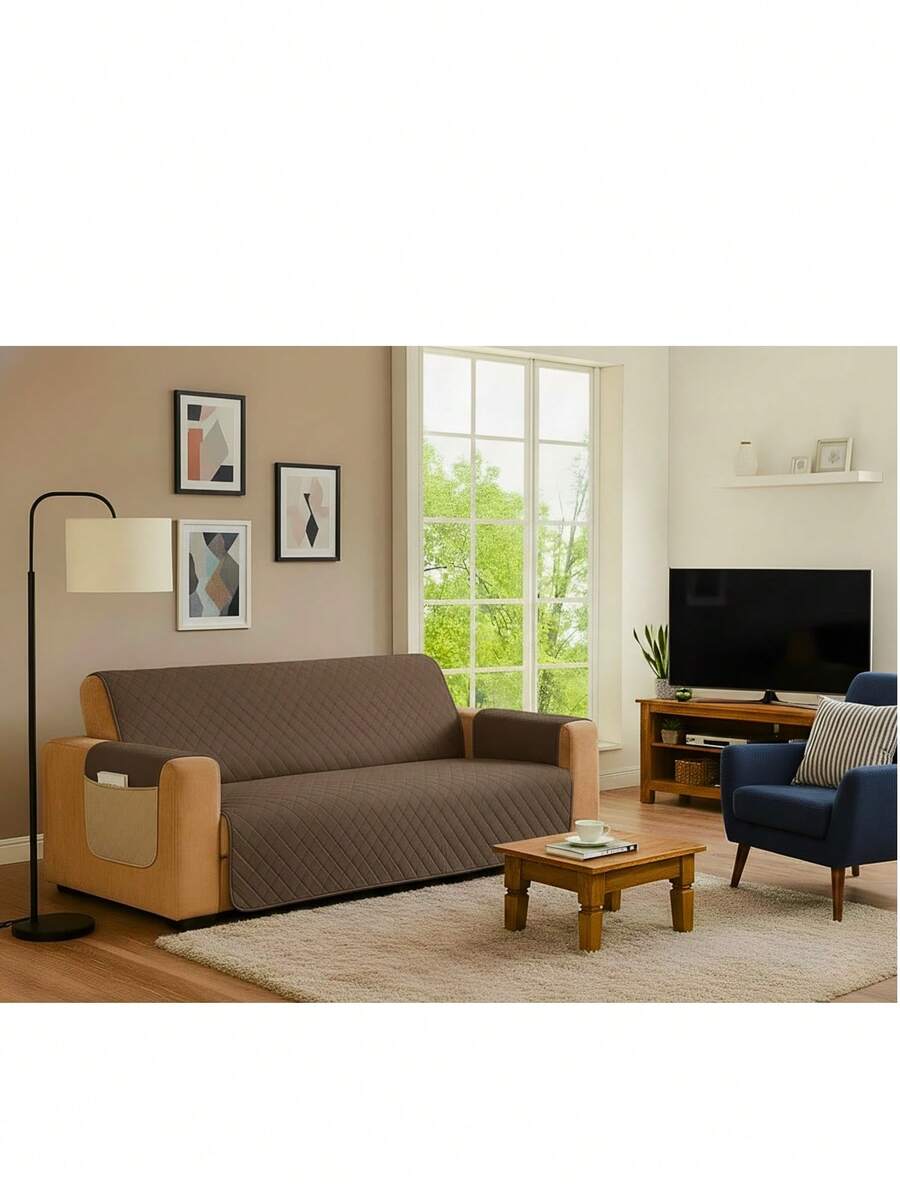 Protetor de Sofá 4 Lugares Padrão Acolchoado Reforçado  Capa Protetora para Sofá, Cobre Sofá Antiderrapante, Ideal para Pets e Uso Diário Têxtil e Lar 2.00m x 2.20
