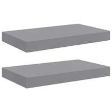 vidaXL Étagères murales flottantes 2 pz Grigio 40x23x3,8 cm MDF - Grigio - Visualizzare 2
