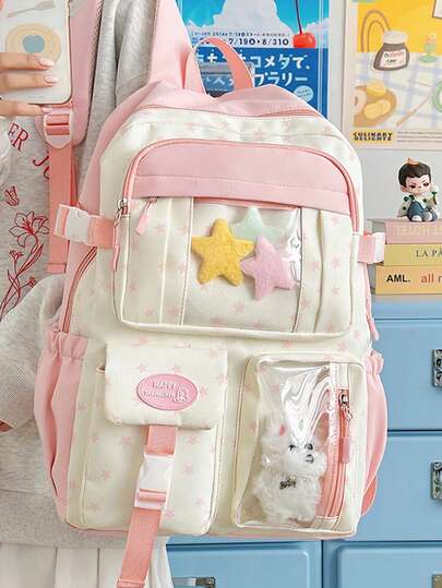 Multifunctional Backpack, Korean Style Travel Backpack, Graffiti Backpack, Large Capacity Backpack, Graffiti Backpack, College Student Backpack, Cool Backpack