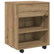 vidaXL Armadio roulante chêne artigianale 46x36x59 cm ingegneria del legno - Castano - Visualizzare 2