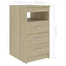 vidaXL Schubladenschrank Sonoma Eiche 40x50x76 cm Holzwerkstoff - Braun - Übersicht 6