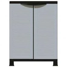 Armoire vidaXL en plastique 68x39x92 cm - Gris - Voir 3