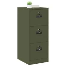 vidaXL Armário de dossiê com gaveta verde oliva 44 x 50 x 106,5 cm - Verde Azeitona - Ver 3