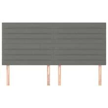 vidaXL Kopfteil Dunkelgrau 160x5x118/128 cm Stoff - Grau - Übersicht 3