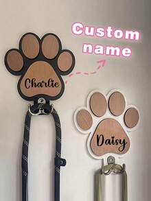 Personalized Leash Hook, Wooden Dog Leash Wall Hook, Cartoon Decorative Hook, Personalized Dog Collar Hook, Suitable For Collars And Leashes, Fashionable, Cute, Colorful, Unique And Adorable, Custom Home Decor