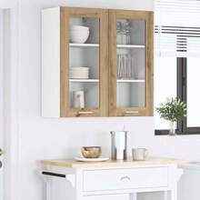 vidaXL Armario suspendido con almacenamiento Chêne artesanal 40 x 31 x 80 cm - Marrón - Ver 4