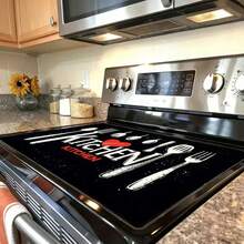 1pc Wood Grain Stove Cover Printed With "The Kitchen Is The Heart Of The Home" - Durable Gray Wood Grain Stove Cover Fits Most Ovens, Easy To Attach, Ideal Housewarming Gift - Multicolor - View 19