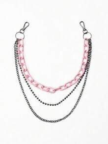 街头风朋克镂空星形装饰裤链女式多层嘻哈时尚腰带配饰 万圣节夏季、学校秋季、秋季、万圣节 - 銀色 - 查看 20