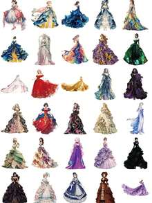 1Set Transparent Girly Stickers Aesthetic Stickers Court Ladies Favors Craft Supplies PET Vinyl Sticker - Multicolor - View 4