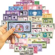 50PCS Cartoon Sanrio Kuromi Character Collection Game Currency Waterproof Graffiti Stickers For Helmet Bicycle Hand Account Pencil Case Decals - 50PCS - View 4