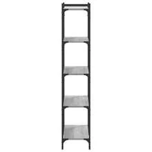biblioteca vidaXL a 5 ebenex sonoma gris 80x30x154 cm - Gris - Ver 5