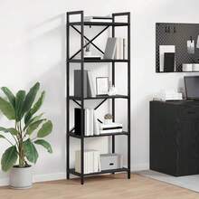 vidaXL Étagère Chêne nero 56 x 34 x 171 cm Bois d'ingénierie - nero - Visualizzare 1