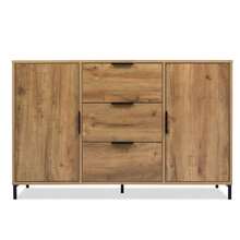 (=834647AAD) Chest Of Drawers With 2 Doors And 3 Drawers, 120 X 40 X 76 Cm, In Dark Oak, Adjustable Shelf, Sideboard/Chest Of Drawers For Bedroom And Living Rooms - Natural Color - View 9