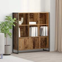 vidaXL 2-teiliges Bücherregal-Set, Antikholz, 99,5 x 30 x 108,5 cm - Braun - Übersicht 1