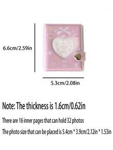 1pc 2-Inch Heart-Shaped Mini Photo Album Keychain, Fits 32 Photos, Hollow Heart Cover Design, Suitable For Fans To Carry Around - Multicolor - View 10