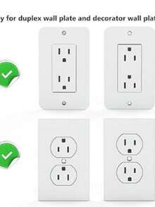 WALI Estante de Pared para Enchufe, Soporte para Enchufe de Pared hasta 4.5 kg, Ahorro de Espacio, Organizador de Estante Vertical Dúplex Estándar para Decor de Hogar, 1 Paquete, Blanco (OLS001-W) - Albaricoque - Ver 4