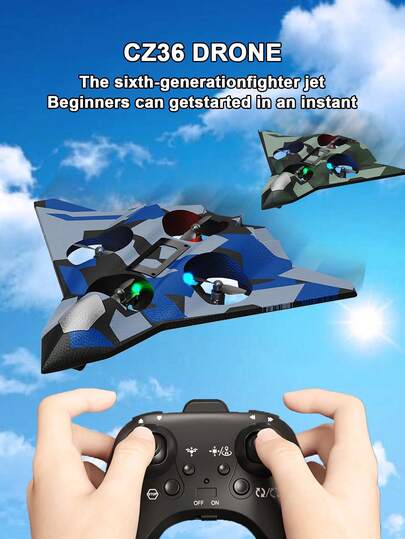 4DRC 1pc 2.4GHz Remote Control Quadcopter Drone, Floating Fighter Plane Toy With Colorful Lights, 500mAh Battery + USB Charging Cable, Suitable For Beginners, Kids And Adults