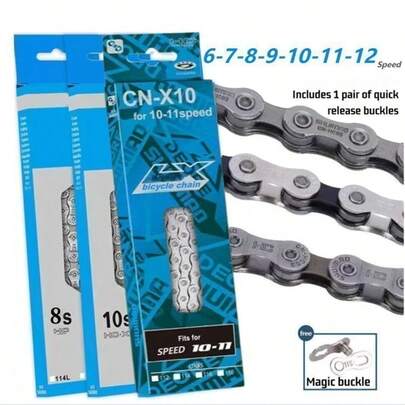 6/7/8/9/10/11/12 Speed Bicycle Chain 10V 11V 12V 116/126L Mountain Bike Full Speed Original Chain Bicycle Parts Accessories For Mountain And Road Bikes