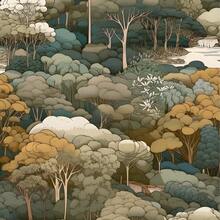 1 rollo de papel tapiz vintage con diseño abstracto de árboles forestales, película decorativa exquisita, adecuada para decorar salas de estar y dormitorios, diversos papeles tapiz para decoración de paredes, renovación de paredes de gabinetes, fácil de instalar, película artesanal - Multicolor - Ver 8