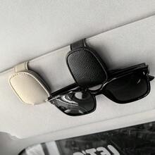 1pc Universal Car Sun Visor Glasses Clip, Made Of PVC, Car Glasses Holder, Interior Accessories, Glasses Storage Rack - Black/1pcs - View 1