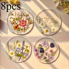 2D Graphic Design, Universal For Home Use, Home Decoration Coasters, Various Flower Series Coasters For Heat Insulation Cups, Bowls. Easy To Clean - Multicolor - View 5