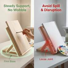 1 Pc Art Student-Specific Wooden Folding Easel With Adjustable Inclined Drawing Board, Capable Of Serving As A Drawing, Writing And Bookshelf, Portable And Stable Without Occupying Space. Made Of Durable Wood Fiber Board. - Multicolor - View 10