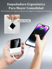 Mini Banco de energía 20000mah carga rápida incorporada con pantalla digital de 4 cables Banco de energía externo portátil - 2 piezas - Ver 11