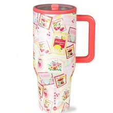 32oz/40oz Large-Capacity Vacuum Cup [One Cup For A Whole Day's Water Needs], 24-Hour Hot And Cold Retention, Essential For Outdoor Work & Sports, Coffee Checkered Design - 彩色 - 查看 46