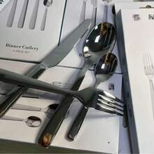 4-Piece Latest Italian Western-Style Knife Set, Made Of 316 Stainless Steel, High-End European-Style Steak And Salad Knife And Fork Set, Dessert Spoon, Soup Spoon, And 4-Piece Knife And Fork Set. - Silver - View 3